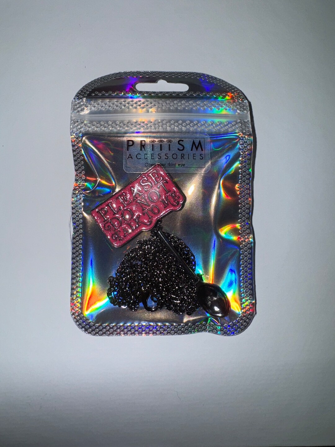 Funny Mini Spoon Necklace please Do Not Talk to Me Small Novelty Pink