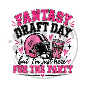 Draft Day PNG, Fantasy Football Design, Football Fan PNG, Match Day Football Design PNG för T-shirt, Här för festen-design