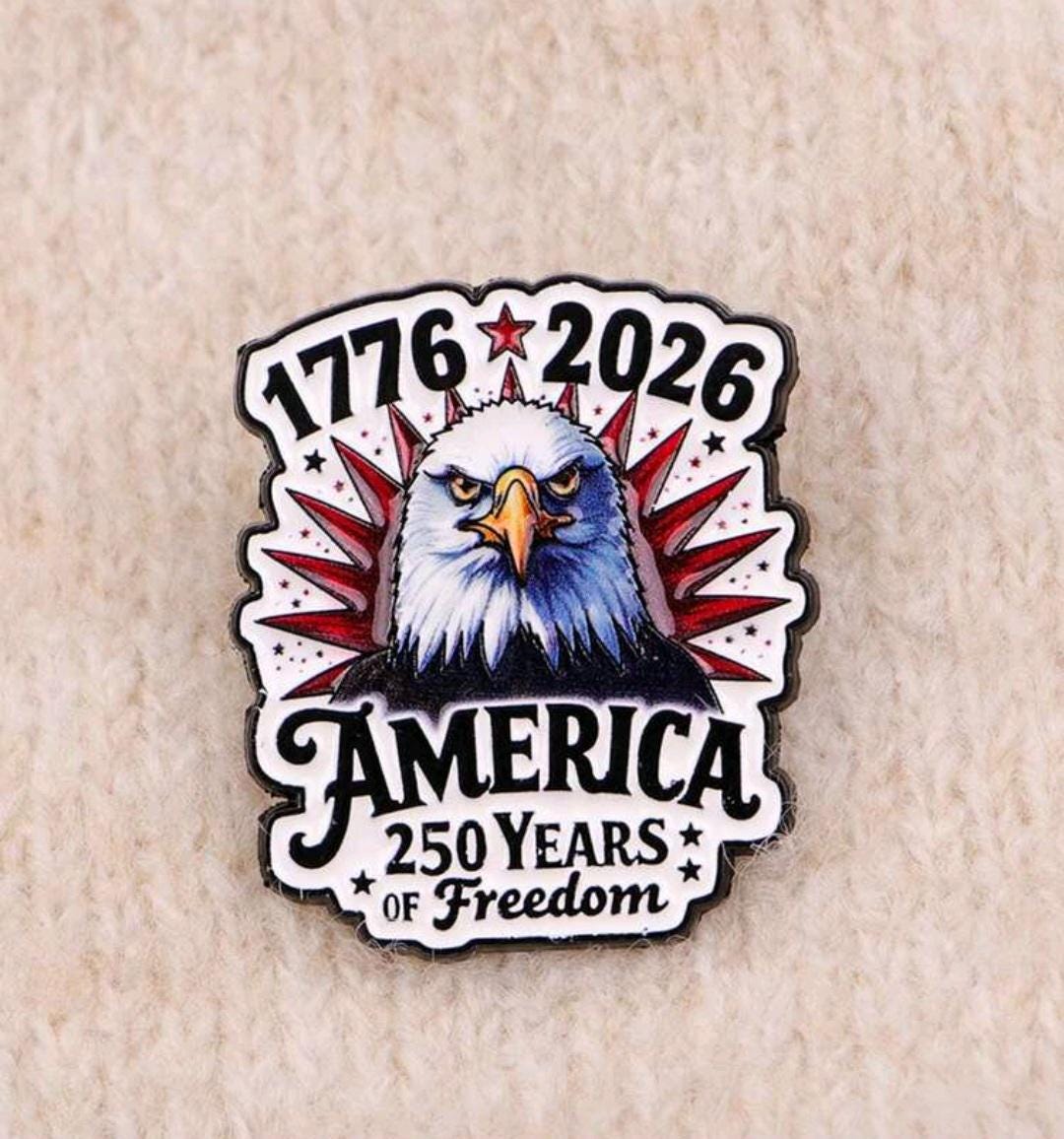 Freedom Pin 250 Years Freedom Enamel Pin, USA Pride Eagle Badge, Patriotic Backpack ...