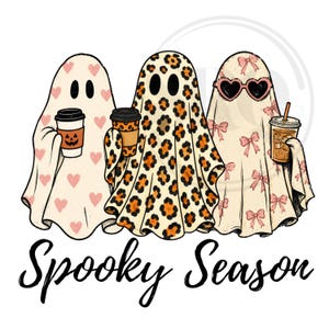 Fantasma e caffè della stagione spettrale PNG, Fantasma e caffè vintage PNG, Design fantasma e caffè, Summerween PNG, Design fantasma autunnale per magliette