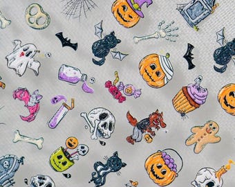 6D Halloween Nail Stickers: Pumpkin, Skull, Ghost - Fall Nail Art