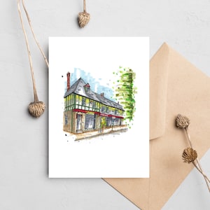 Hydrostone, Halifax, Nouvelle-Écosse, Urban Sketch, Carte de vœux avec enveloppe, Downtown Sketcher, Wynand van Niekerk