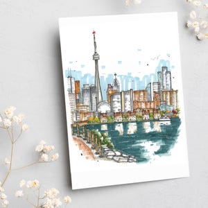 Carte de voeux avec vue sur les toits de Toronto sur le parc Trillium