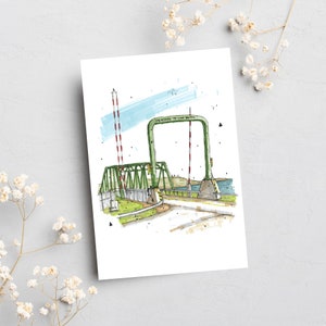 Canso Causeway, île du Cap-Breton, Nouvelle-Écosse, carte de voeux avec enveloppe, Downtown Sketcher, Wynand van Niekerk