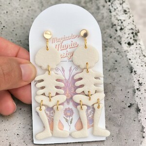 SKELETON BONES Halloween Clay Earrings.