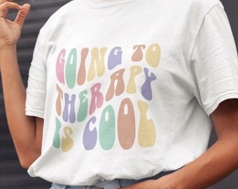 Retro Unisex andare in terapia è Cool Tee/Mental Health Awareness Shirt/Terapia T-shirt/Regalo per terapista/Terapista Tee