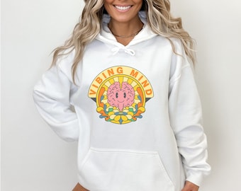Retro Vibing Mind Mental Health Awareness Unisex Hoodie, Mental Health Matters Hooded Sweatshirt