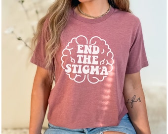 Mental Health Awareness End The Stigma Brain T-Shirt, Self-Care Tee, Regalo terapeuta, Mental Health Matters TShirt, Suicide Awareness Tee