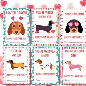 Dackel Valentinsgruß, Hund Valentinskarte, Hund Valentinskarte, Valentinsgruß im Klassenzimmer, Valentinsgruß für Kinder, Lehrer Valentinsgruß zum Ausdrucken
