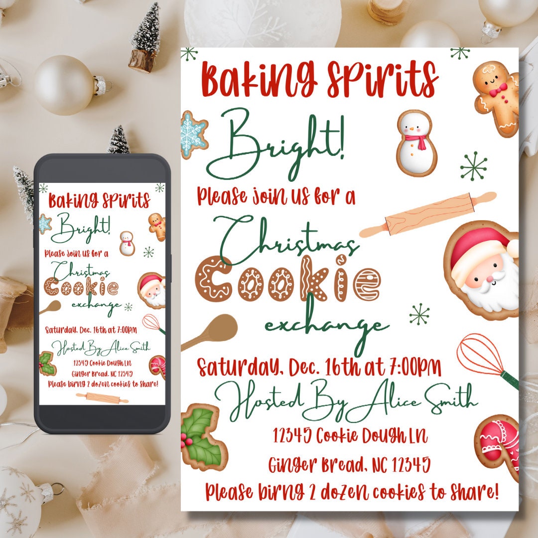Christmas Cookie Party Invitations 