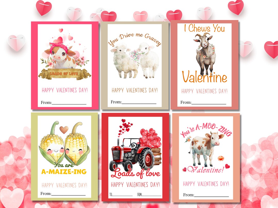 Tractor Valentine, Farm Valentines, Classroom Valentines, Kids Class ...
