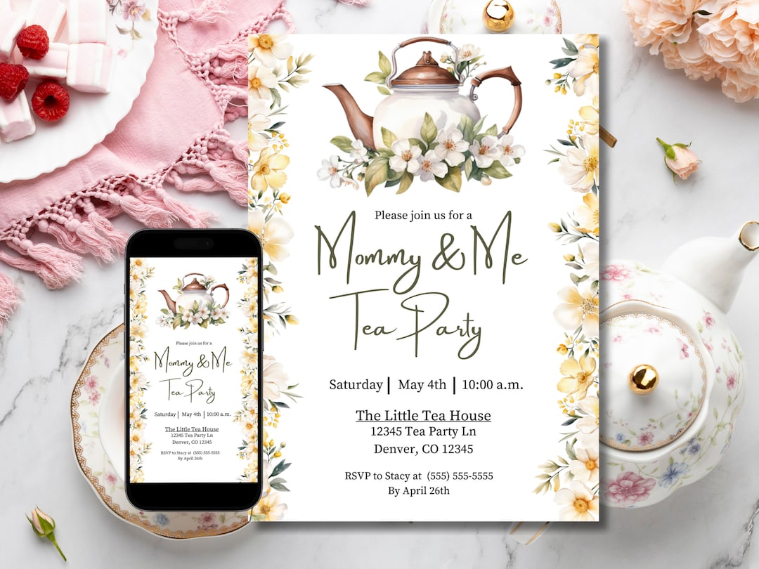 Mommy and Me Tea Party Invitation, Mother Daughter Tea Party Invitation ...