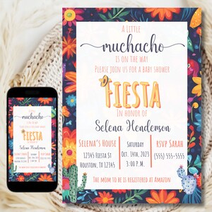 Little muchacho baby shower, Mexican Fiesta baby shower Invite, Boy Fiesta Baby Shower Invitation Template, invitations baby shower fiesta