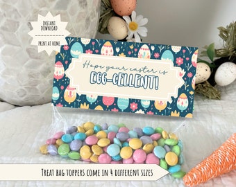 Pastel Easter Treat Bag Topper: Happy Easter Cookie Tag (Digital Download)