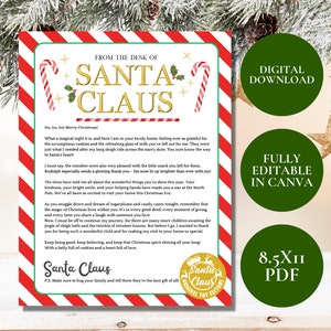 Carta de Papá Noel, ideas secretas de Papá Noel, cartas de Papá Noel, certificado de lista bonita, caja de Nochebuena, Carta del Polo Norte, Carta imprimible