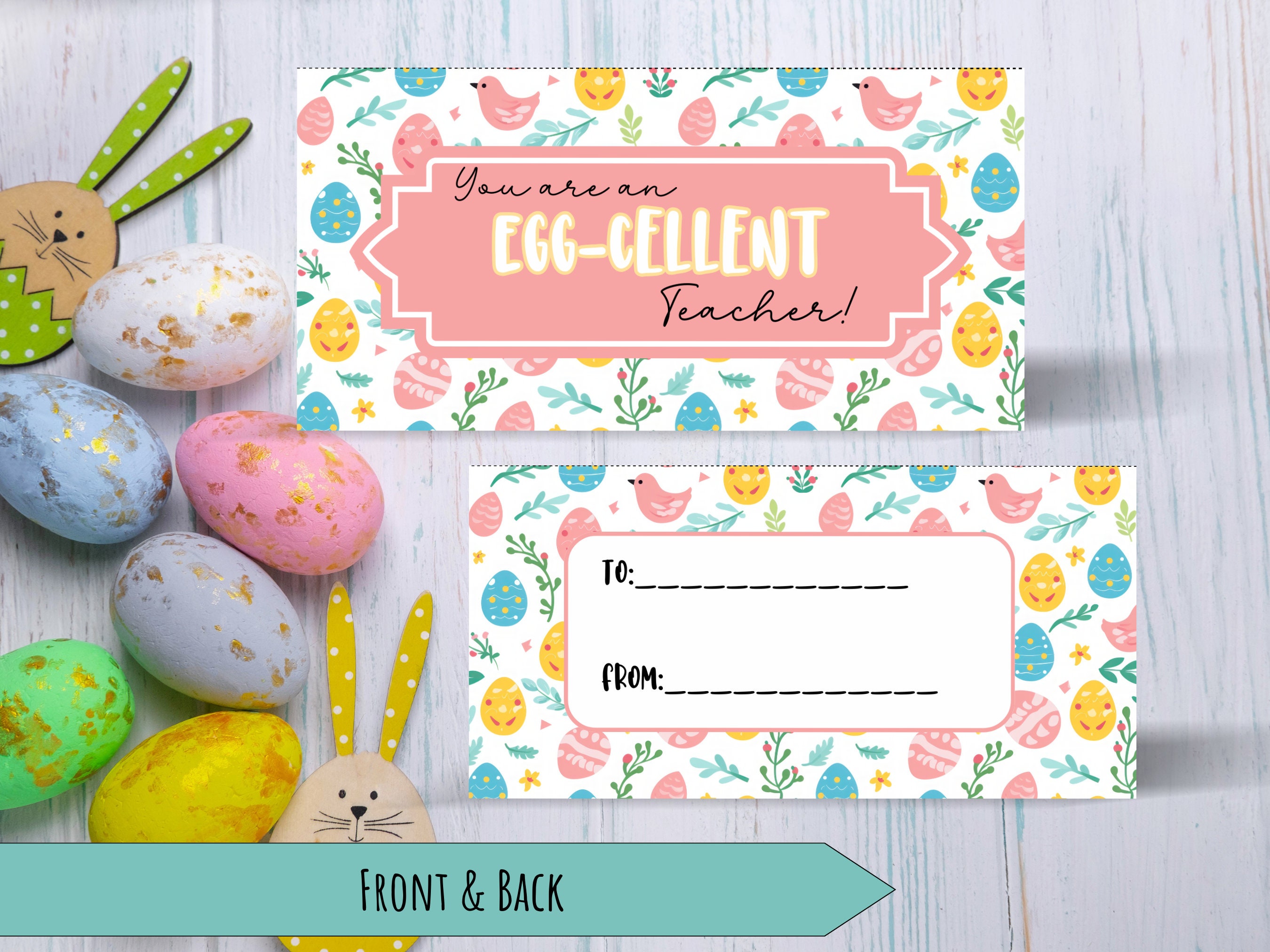 Easter Teacher Treat Bag Topper, Egg-cellent Teacher Tag, Easter Treat ...