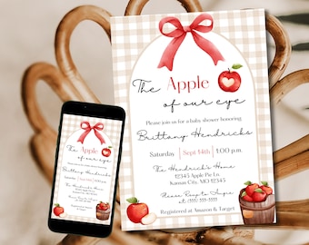 Zaproszenie na Baby Shower z Apple: Jesienny cyfrowy szablon zaproszenia