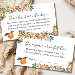 Little cutie diaper raffle cards, Little cutie books for baby cards, a Little cutie is on its way baby shower, diaper raffle cards mail