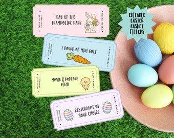 Easter bunny bucks, Printable easter basket coupons, easter egg fillers non candy, easter egg fillers for teens, Easter Bunny Coupons