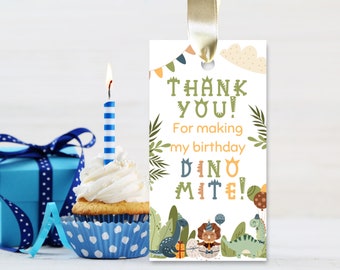 Dinosaurier Geburtstag Danke Tags: Dino Gastgeschenke