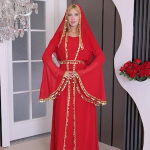 Kurdish Dress Traditional Kaftan Abaya, Kras Fistan Newroz Wedding Outfit Full set