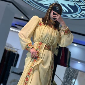 Assyrian Kurdish Dress Traditional Kaftan Abaya, Kras Fistan Newroz Wedding Outfit Standart Size