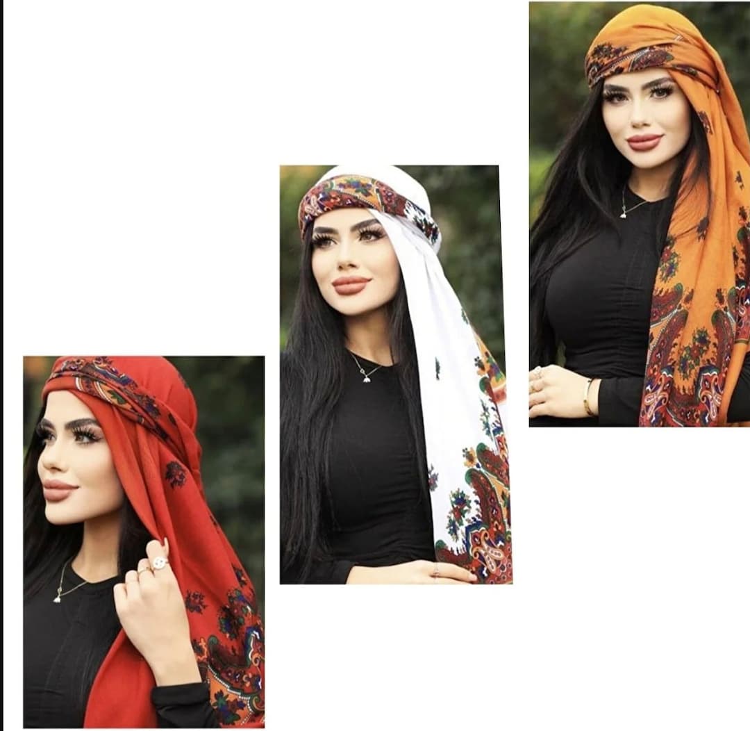 Kurdish Shawls 3 Pieces, Mardin Local Hamavi Shawl, Colorful Shawls