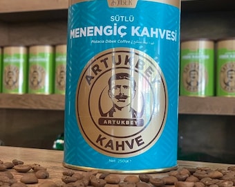 Milky Pistacia Terebinth Menengic Coffee Tin Box 250 Gr Kurdish Assyrian Terebinth coffee Mardin Midyat