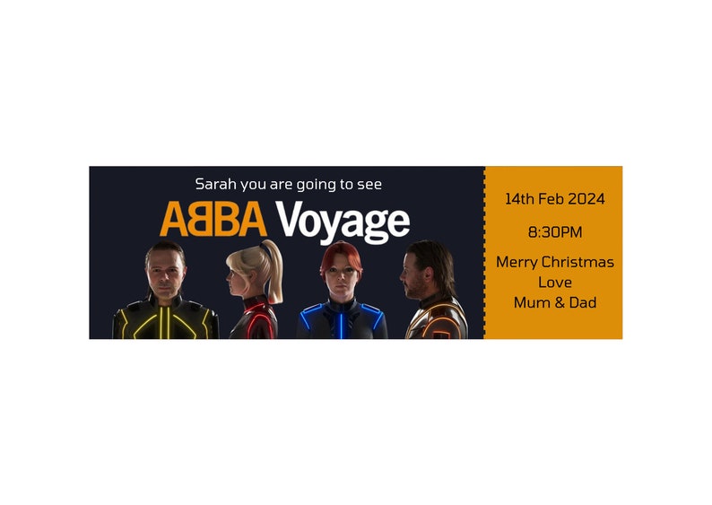 ABBA Voyage Tour Surprise Reveal Ticket 2024 Tour Gift Reveal Etsy UK