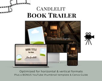 Canva Book Trailer Video Template | Candlelit Promo For Authors & Publishers