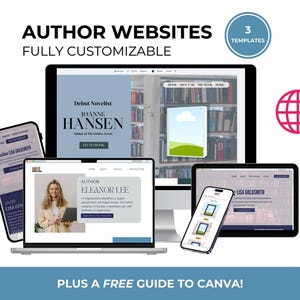 Canva Website Templates For Authors | Customizable Writer Webpages, Easy-To-Use Book Marketing Designs