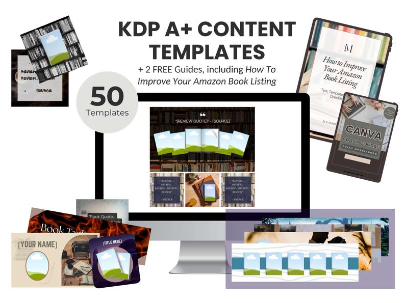 KDP A+ Content Templates | 50 Canva Designs and Amazon Listing Guide - Etsy