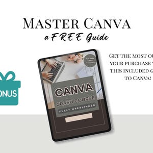 Bonus Master Canva guide, featuring a crash course for book content creators on social media platforms.