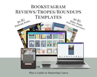 Social Media Post Templates Bookstagram | Canva Book Review, Tropes & Roundups Bundle