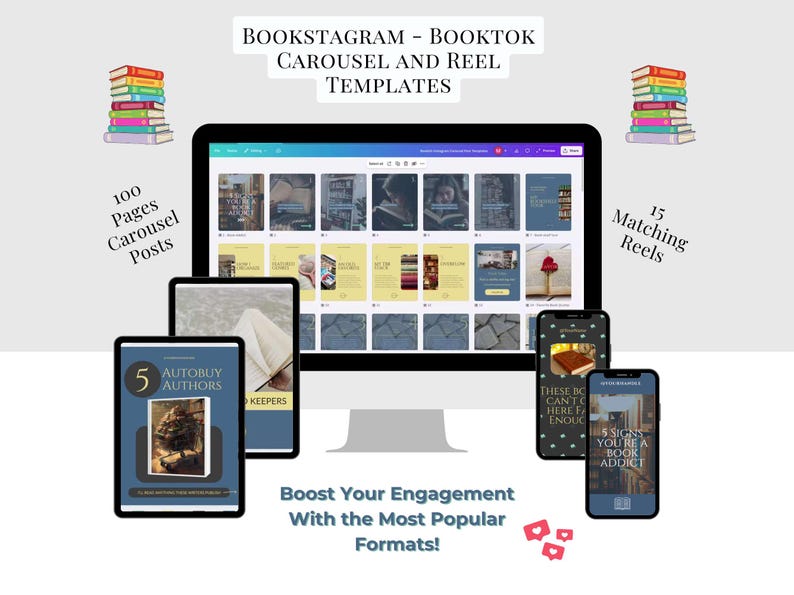 BookTok and Bookstagram carousels and Instagram reels to boost your social media engagement.
