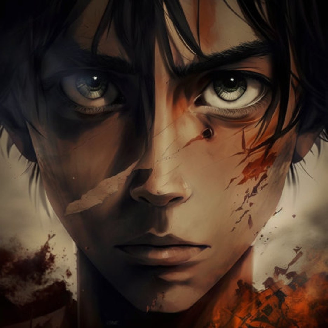 Eren Yeager attack on Titan Fan Art digital Art1:1 - Etsy