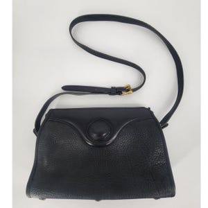Vintage Dooney & Bourke Black Pebbled Leather Shoulder Bag