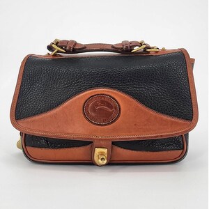 Bolso vintage Dooney & Bourke de piel negra resistente a la intemperie con asa superior