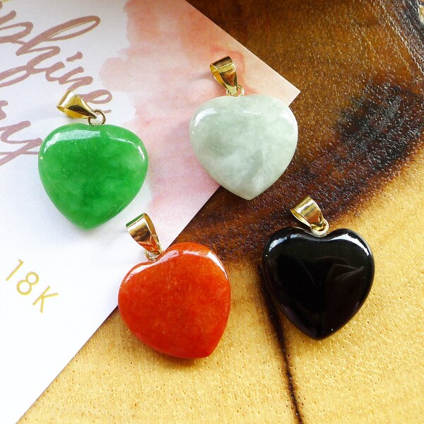 Jade Heart Pendant Etsy