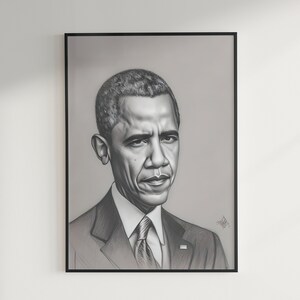 Obama Portrait | Pencil Drawing | Digital Art | Downloadable Poster for printing
