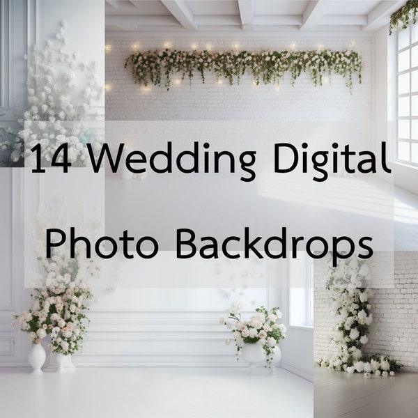 14 Wedding Digital Photo Backdrop | Photography Background | Wedding Background | Digital Backdrop