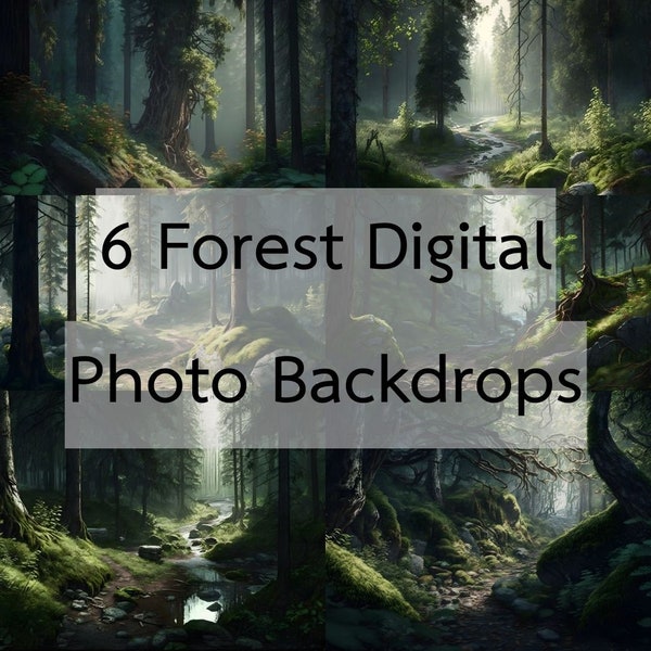 6 Forest Digital Photo Backdrop | Photography Background | Spring Background | Digital Backdrop