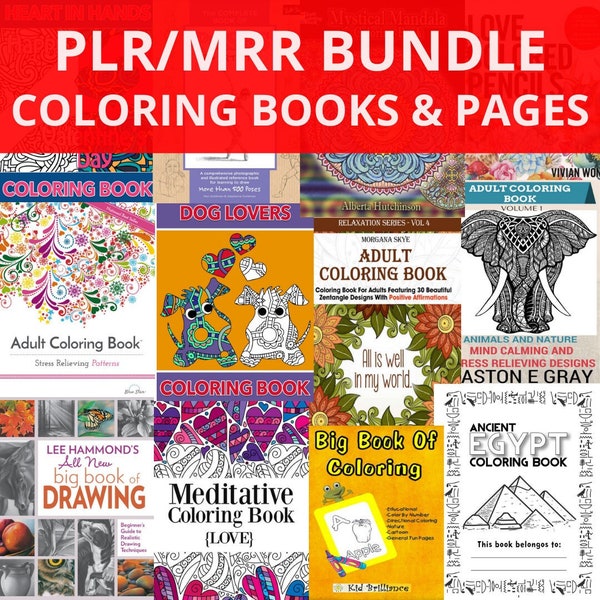 637 Coloring Pages and 28 Coloring Books PLR/MRR Bundle - Master Your Creativity with Our Coloring Books and Pages for Adults and Children!