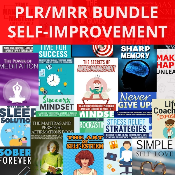 959 Self-Improvement PLR/MRR eBooks Bundle - Mindset, Self-Esteem, Success, Motivation, Abundance and Much More! Buy Now PLR Digital Books!