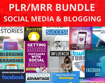 702 Social Media & Blogging PLR / MRR Ebooks Bundle - Facebook, Instagram, Pinterest, Twitter, Youtube, TikTok, Podcasting, Snapchat, etc.