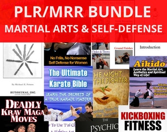23 Martial Arts & Selbstverteidigung PLR/MRR eBooks Bündel - Brutalist, Krav Maga, Karate, Ninja, Aikido, Judo, Kickboxen, Tai Chi und mehr!