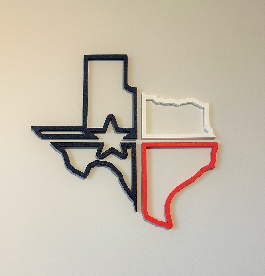 Texas State Flag Wall Art the Lone Star Wall Art Longhorn Etsy