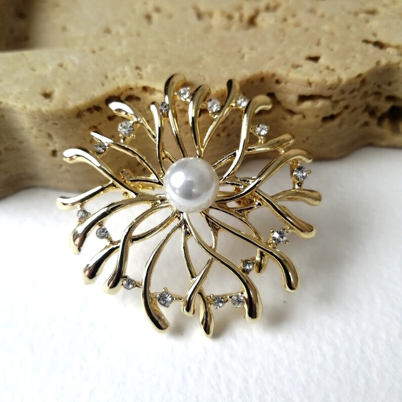 Mode Broche De Perle Simulée, 12 Épingles À Double Fausse