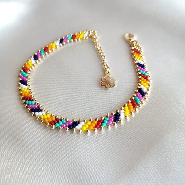 Bead Anklet Trendy ,Beach Anklet ,Bohemian Colorful Beads ,Seed Bead Anklet ,Adjustable Bead Anklet ,Handmade Bead Anklet ,Dainty Anklets