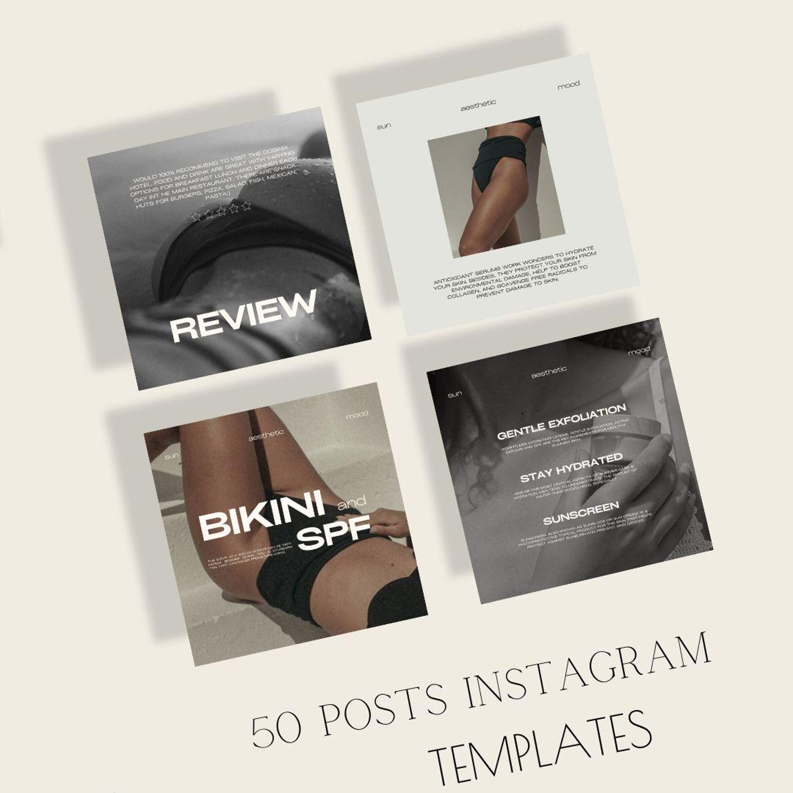 50 Templates Instagram Posts Aesthetic Beauty Wellness Fashion - Etsy
